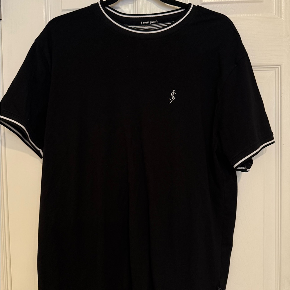 Scott James Black T-Shirt with White Trim